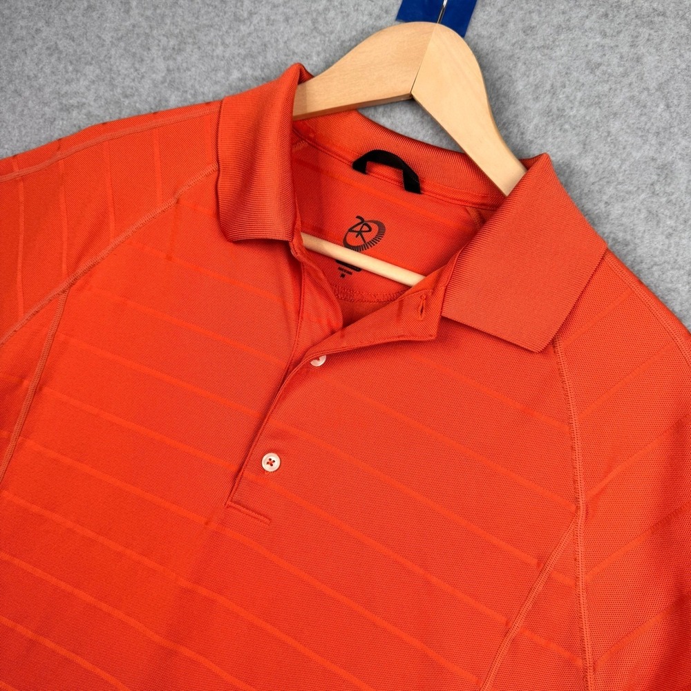 Zero Restriction Polo Shirt Mens Medium Orange Embroidered Logo Golf Performance